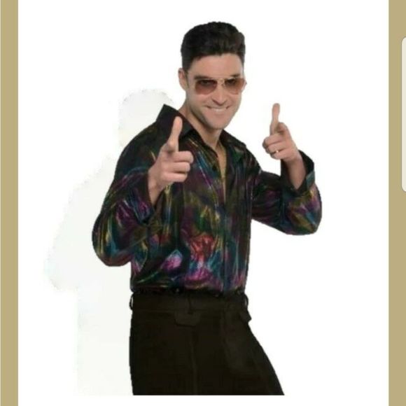 HOST PICK Metallic Multicolored 1970's Disco Shirt Unisex Sz. XXL - Picture 11 of 17